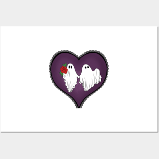 Ghost Valentines Holding Hands Posters and Art